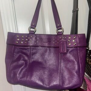 purple coach purse